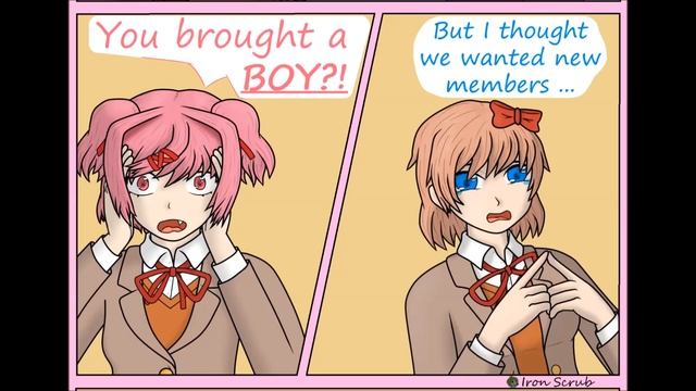 The reason why Natsuki didn't want MC in the club | DDLC COMIC DUB смотреть онлайн