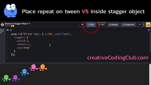 GreenSock Repeat in Stagger Object (GSAP 3) смотреть онлайн