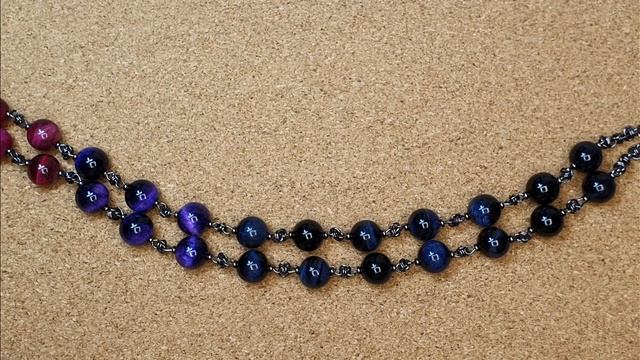 Бусы из тигрового глаза с кольчужным плетением смотреть онлайн