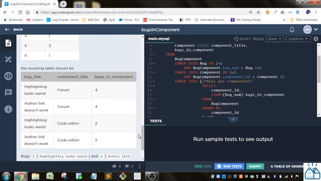 SQL - CodeSignal bugsInComponent 75 смотреть онлайн