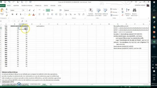 Método de Bland Altman en Excel y R concepto y aplicación смотреть онлайн