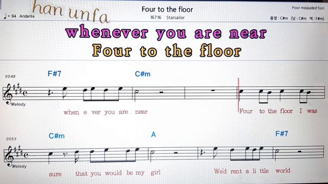 Four to the floor/Starsailor💋노래방 반주*기타 코드 악보*가라오케💖Karaoke*Sheet Music*Chord*MR смотреть онлайн