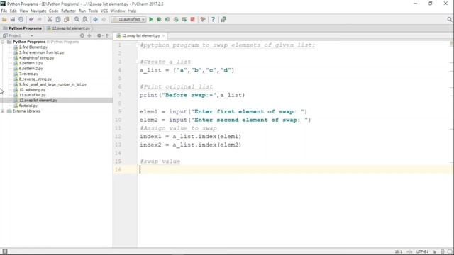 Swapping elements in list - Python Programming смотреть онлайн