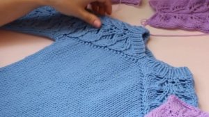 Узор "Ажурные листья" по кругу/Вяжем реглан сверху вниз