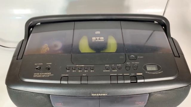 Retro SHARP Portable Boombox Stereo Radio Tape Cassette & 5 CD Changer Player WQCH400H смотреть онлайн