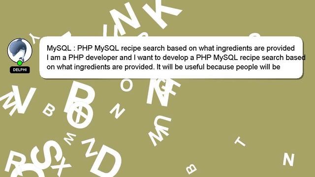 MySQL : PHP MySQL recipe search based on what ingredients are provided смотреть онлайн