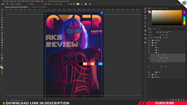 How to Design Futuristic Cyberpunk Magazine Cover in Photoshop | Tutorial | PTE154 | ❤⚡ смотреть онлайн