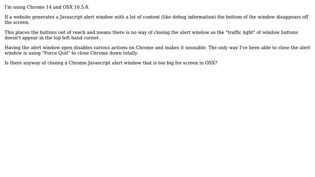 How to close large Javascript Alert windows on Chrome/ OSX? (2 Solutions!!) смотреть онлайн