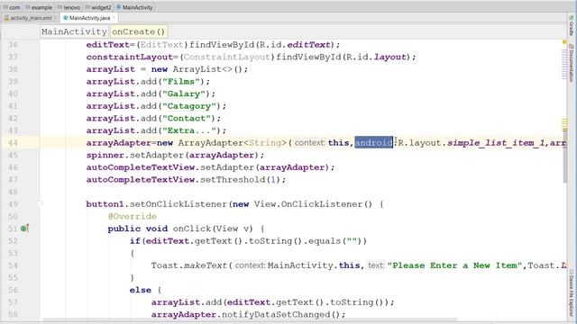 Android Studio Lecture 5 - Creating Spinner With Adding or Removing Items смотреть онлайн