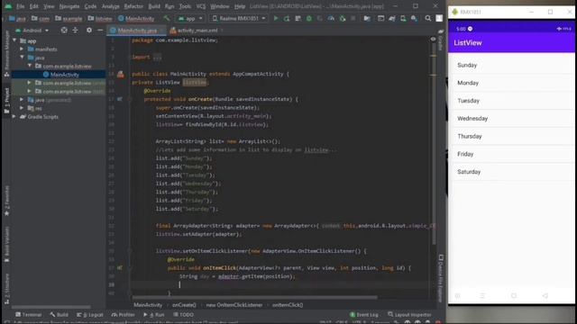 Listview in Android studio with list Adapter||How to display multiple items on screen in Android-#1 смотреть онлайн