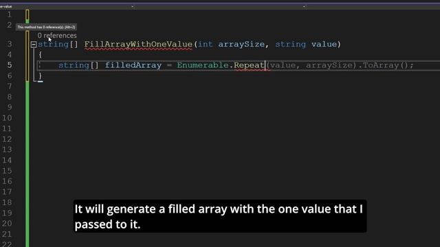 3 Solutions For Fill An Array With One Value In C# смотреть онлайн