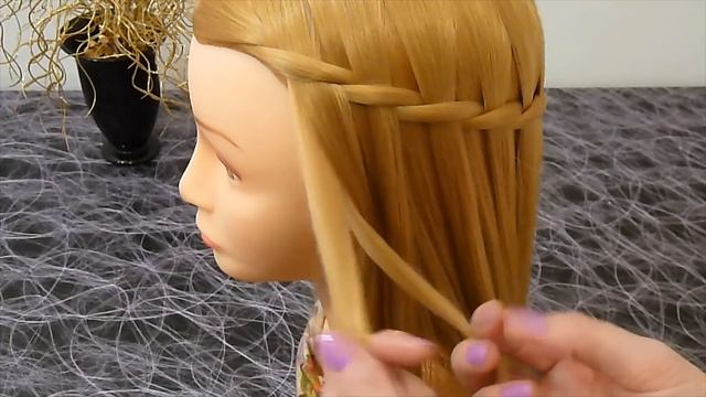 Коса ВОДОПАД. Причёска с плетением. Оригинальное плетение косички смотреть онлайн