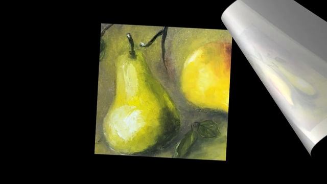 Pear Oil Painting Original Art Fruit Still Life смотреть онлайн