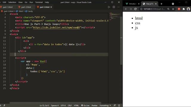 #3 VueJs - Looping with v-for смотреть онлайн