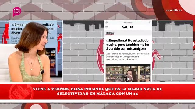 Elisa Polonio de Porres del instituto Emilio Prados, es la mejor nota de selectividad, con un 14 смотреть онлайн