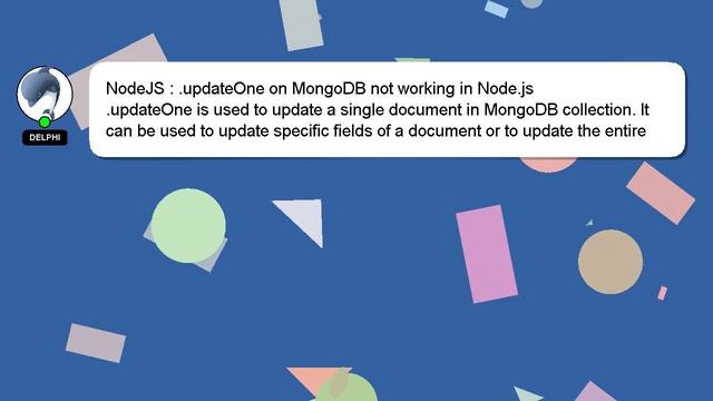 NodeJS : .updateOne on MongoDB not working in Node.js смотреть онлайн