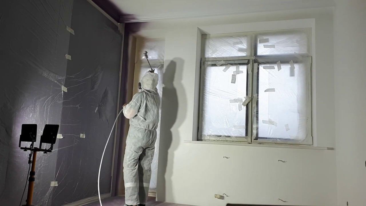 Покраска квартиры безвоздушным окрасочным аппаратом с краскопультом #Yokiji 120