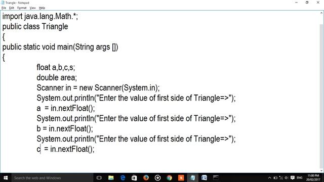 How to calculate area of triangle in java смотреть онлайн