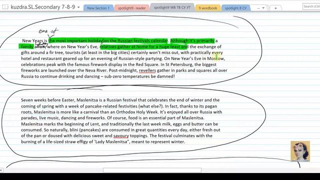 27.Spotlight 9.Module 1. Testbooklet Optional Writing. Descriptive Article. Festivals