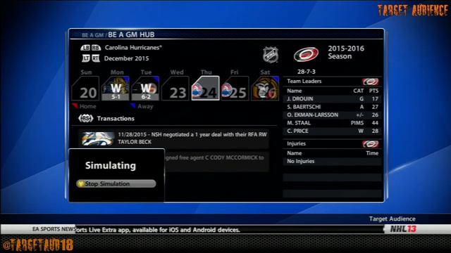 NHL 13: Be a GM Carolina Hurricanes Ep. 24 - "Starting Year 4" смотреть онлайн