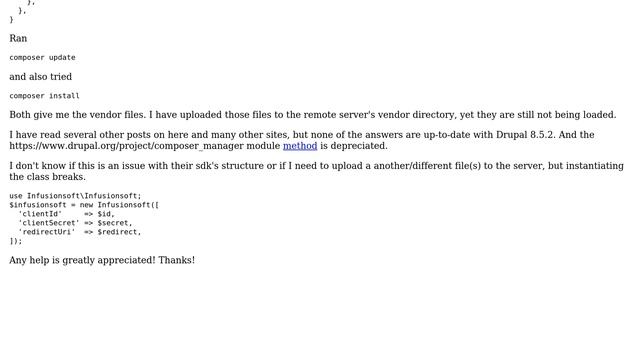 Drupal: The vendor class doesn't autoload смотреть онлайн