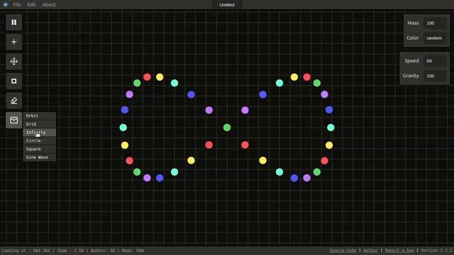 Gravity Simulation Toy (Made using Typescript) смотреть онлайн