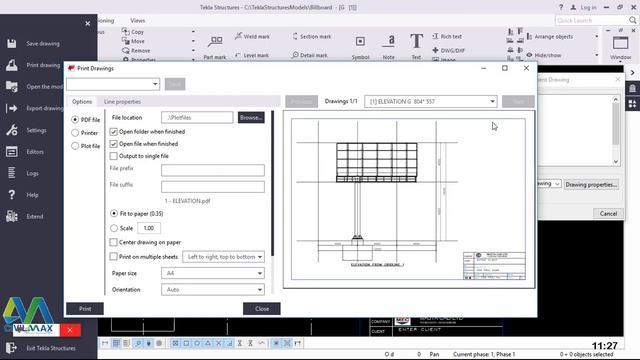 Outdoor advertising billboard drawing creation in Tekla Structures смотреть онлайн