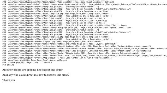 Magento: Admin - Error on one particular order view смотреть онлайн