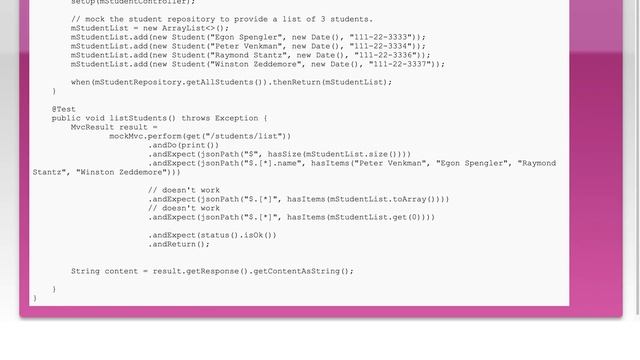 Asserting list of return items from Spring Controller with mockMvc смотреть онлайн