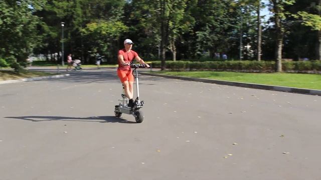 Электросамокат Toursor Bizon с установленной стойкой-упором для езды стоя смотреть онлайн