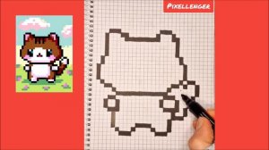 Кот Как нарисовать по клеточкам Котика и облака Пиксель Арт как рисовать Pixel Art How to Draw
