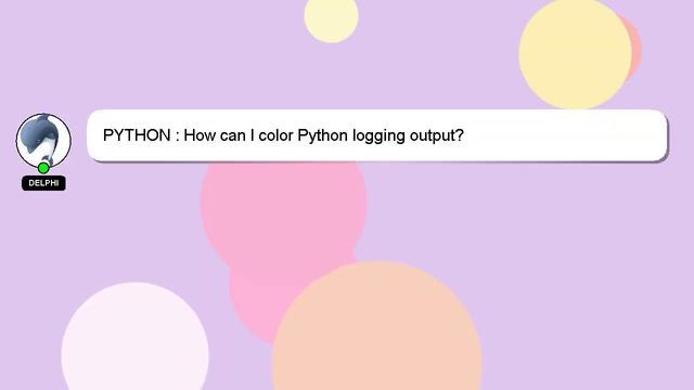 PYTHON : How can I color Python logging output? смотреть онлайн