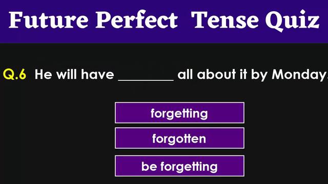 Future Perfect Quiz with answer смотреть онлайн