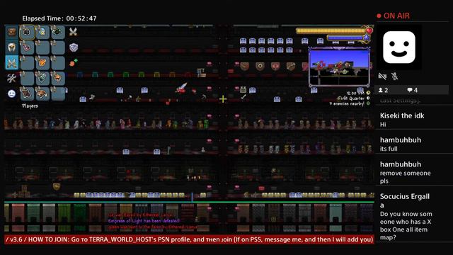 (1.4.4 UPDATE) / PS4 / Terraria Ultimate All Items World / 24/7 / смотреть онлайн