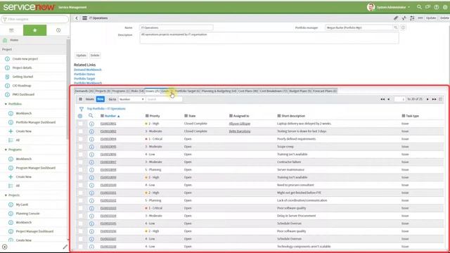 Управление программами и портфелями проектов на платформе ServiceNow смотреть онлайн