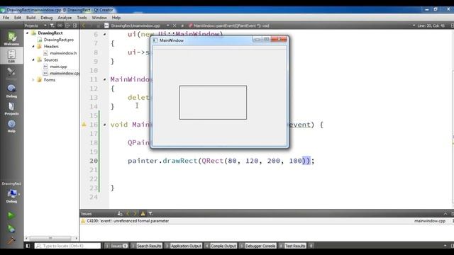 Qt5 C++ Drawing Rectangle (QPainter, QPen, QBrush) In Qt #25 смотреть онлайн