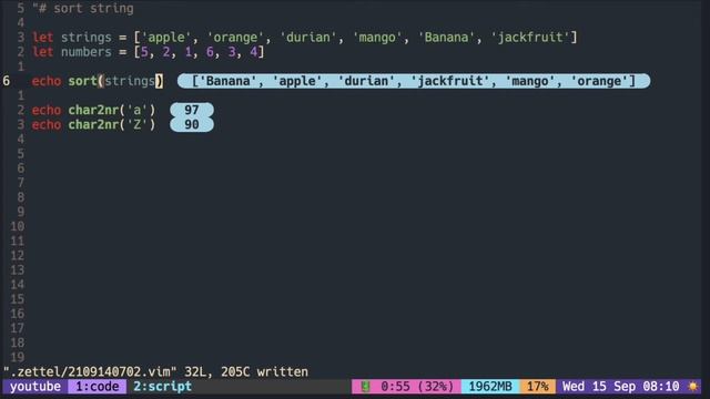 Vimscript Tutorial: List ( sorting ) смотреть онлайн