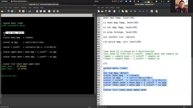 Stata #4(a): sample statistics, parametric and bootstrap confidence interval смотреть онлайн