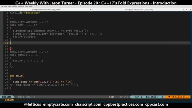 C++ Weekly - Ep 20 C++17's Fold Expressions - Introduction смотреть онлайн