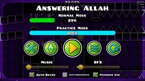 Первый экстрим челлендж! Answering Allah - GG! | Geometry Dash