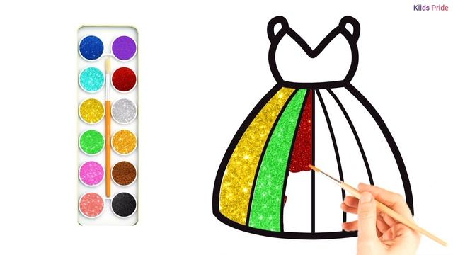 How To Draw A Dress Drawing And Coloring For Kids And Toddlers | Dress Drawing For Kids | #forkids