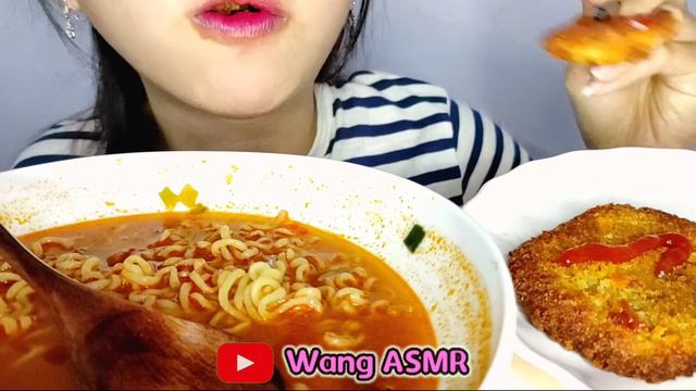 ASMR 🔥🍜 NONGSHIM SHIN RAMYUN SUPER SPICY + KATSU (NO TALKING) EATING SOUNDS | MUKBANG EATING SHOW смотреть онлайн