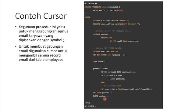 Recording Pertemuan 14 - Praktikum Sistem Basis Data - Cursor di MySQL смотреть онлайн