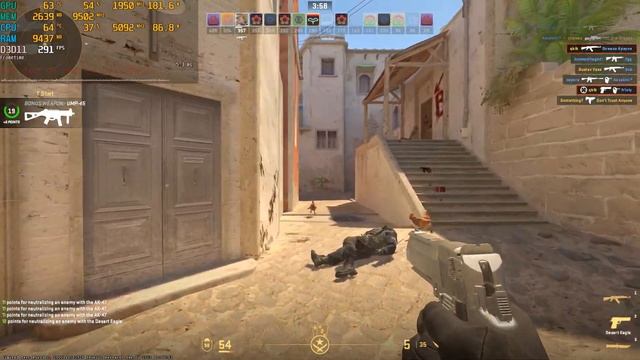 I5 13600K & RTX 3070 Ti | CS2 Mirage DM | Low Settings | 1920x1080, 1280x1024