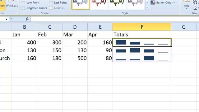Sparklines in Excel 2010 смотреть онлайн