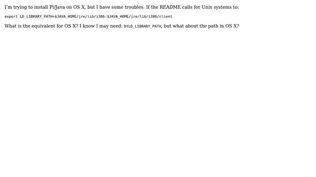 Installing PL/Java on OS X (Location of Java native libraries on OS X?) смотреть онлайн
