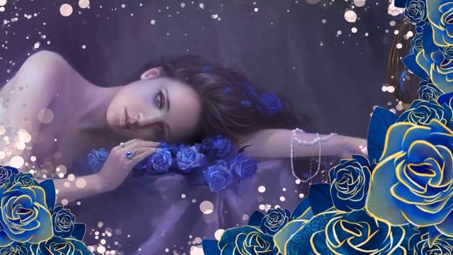 Футаж?Девушка с розами?Голубая мечта?Background Blue Roses смотреть онлайн