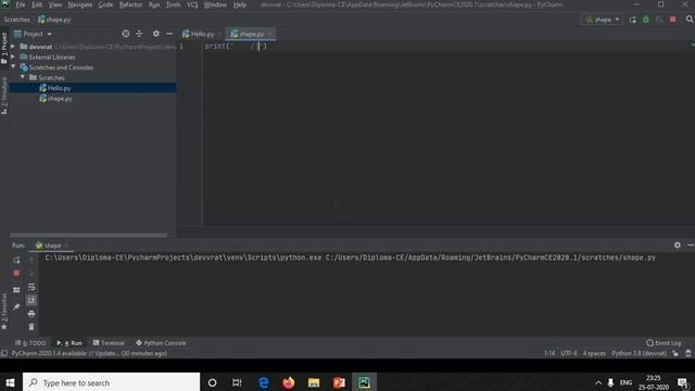1.1.2 draw a shape using print function in python Hindi I Python programming for beginners level 1 смотреть онлайн