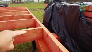 Каркасный дом. Обвязка на винтовых сваях.